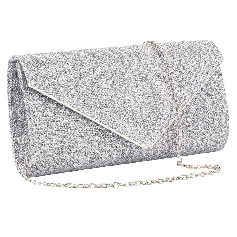 Naimo Dazzling Small Clutch Glitter Evening Bag Flap Envelope Handbag Cocktail Party Purse with Chain - Image 1
